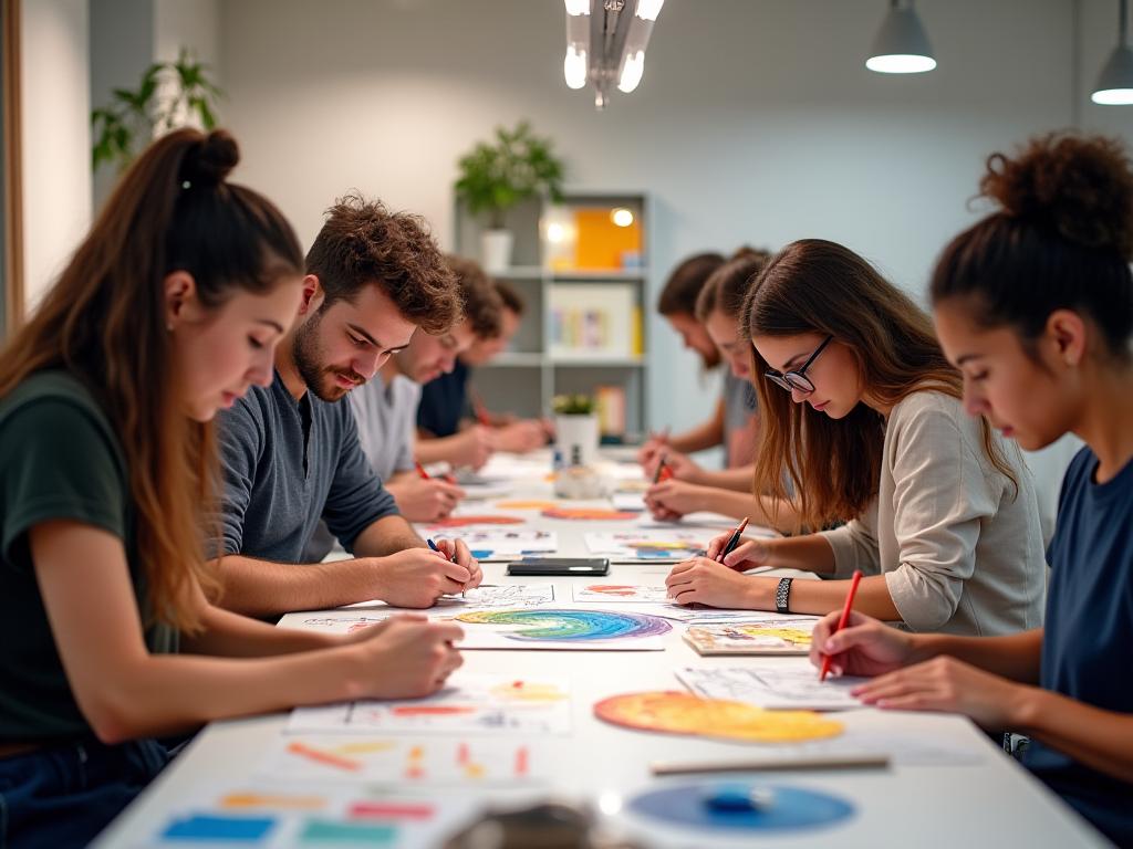 Participantes en taller de diseño creativo en Madrid